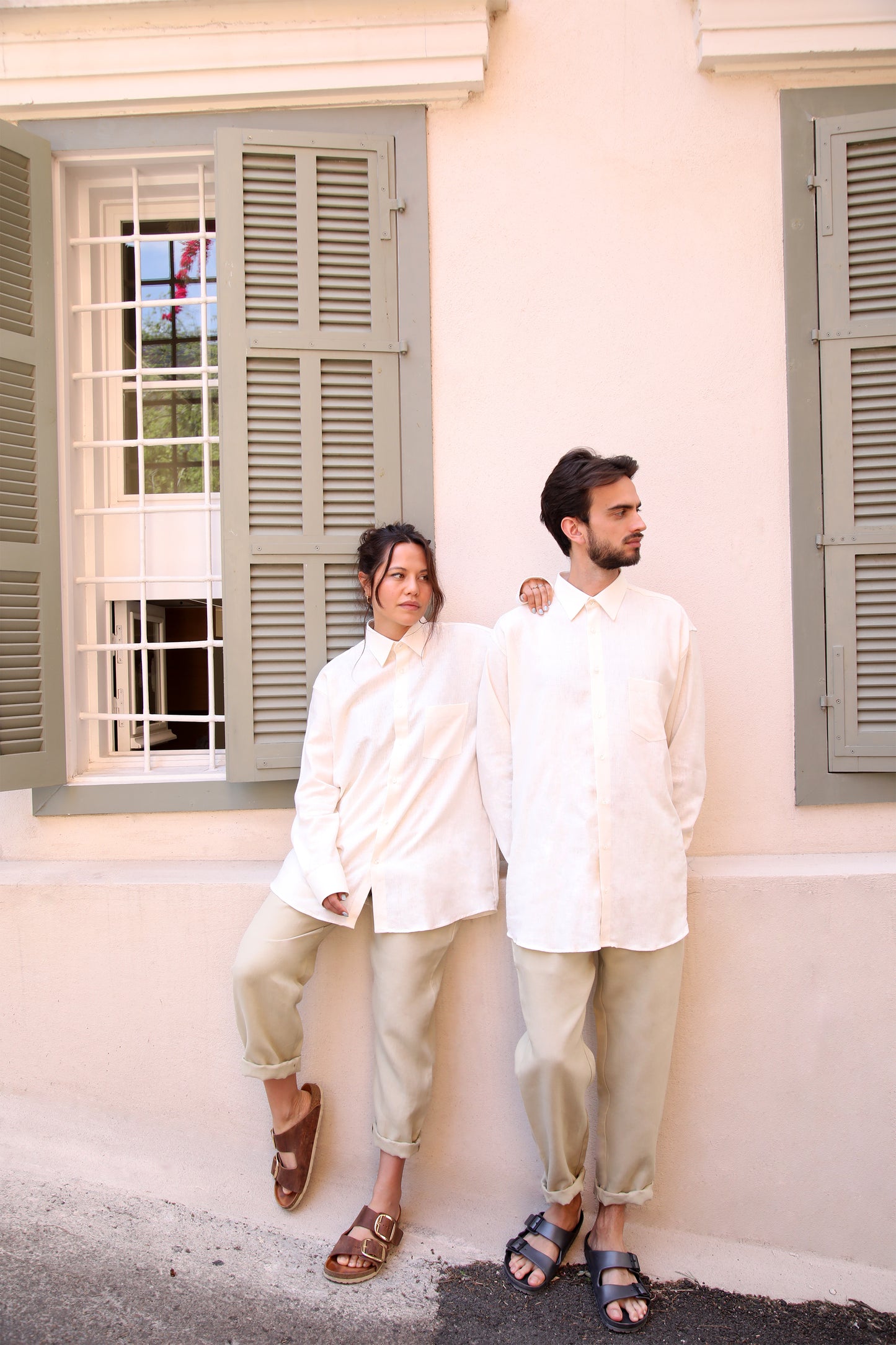 OVERSIZED LINEN SHIRT LIGHT CREAM