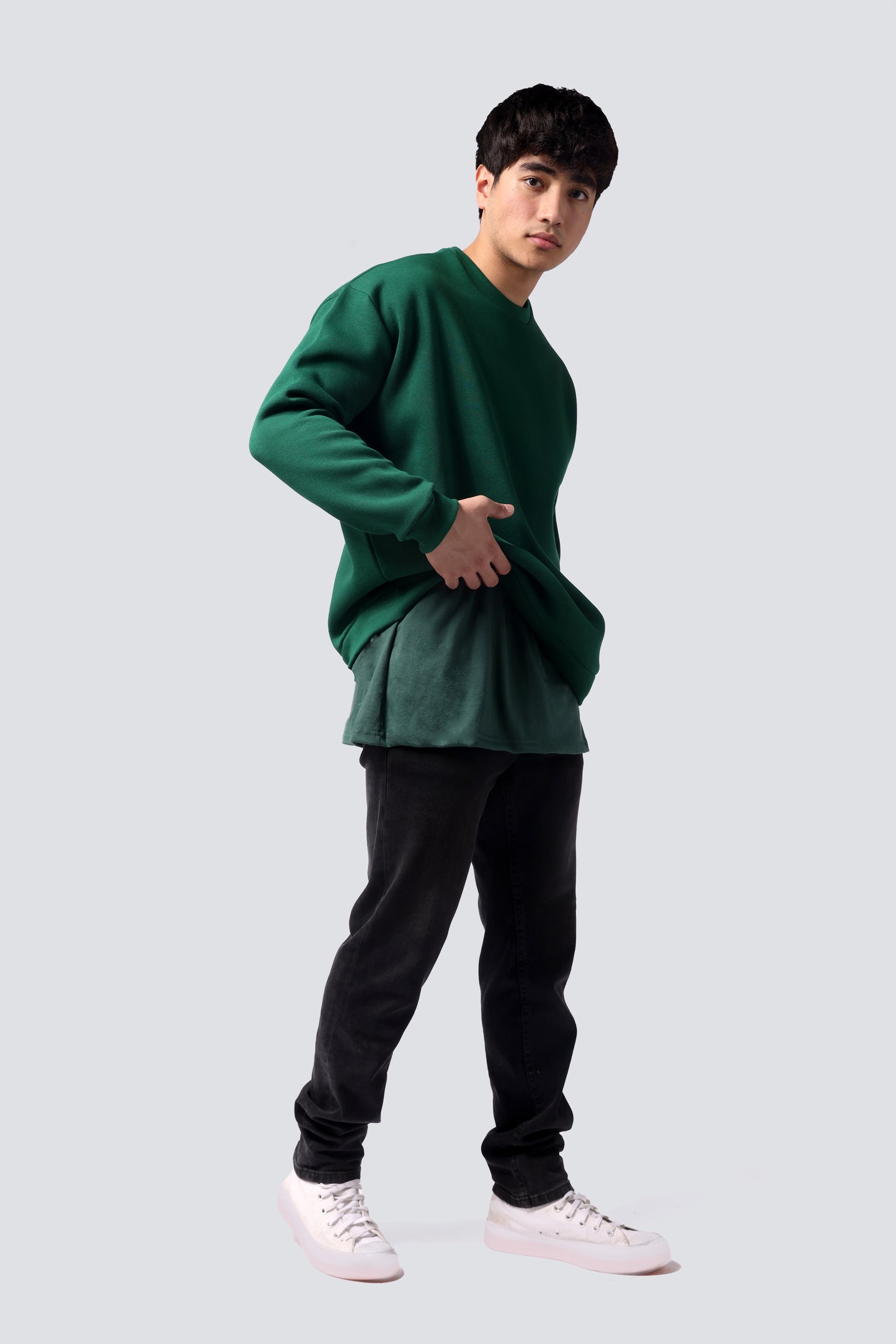 OVERSIZED SWEATSHIRT BOTTLE GREEN