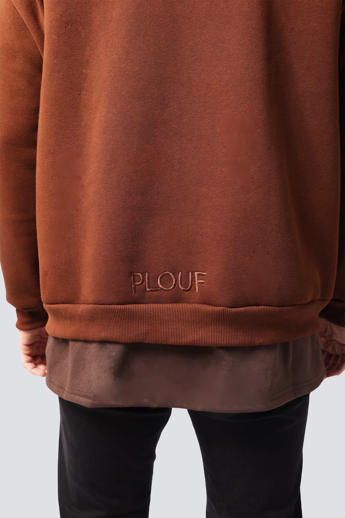OVERSIZED ON BOTH SIDES SWEATSHIRT BROWN | REVERSIBLE ALMOND LIGHT BROWN STITCHING ON INSIDE